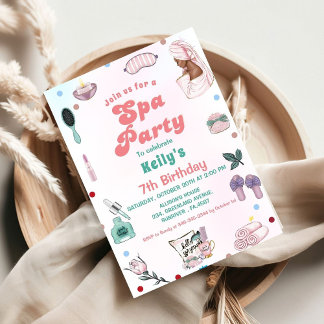 Wellness-Center Birthday Pamper Party Geburtstag Einladung