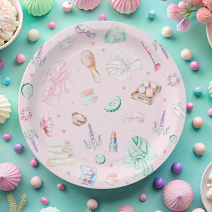 Wellness-Center Birthday Party Paper Plate Pappteller