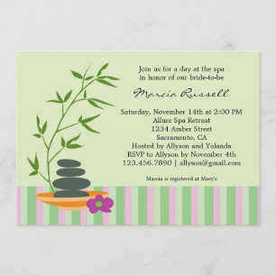 Wellness-Center Bridal Dusche Einladung