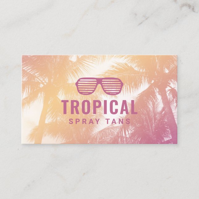Wellness-Center der Spray Tan Tropical Palm Beach  Visitenkarte (Vorderseite)