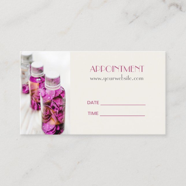 WELLNESS-CENTER Essenzielle Ölmassage Aromatherapi Terminkarte (Vorderseite)