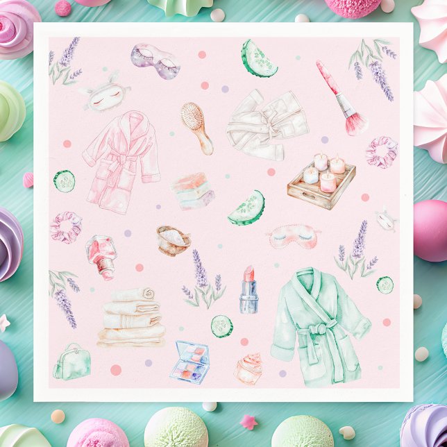 Wellness-Center Geburtstagsparty Pink Serviette (Von Creator hochgeladen)