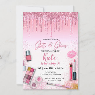 Wellness-Center Glitz & Glam Party Girl Geburtstag Einladung