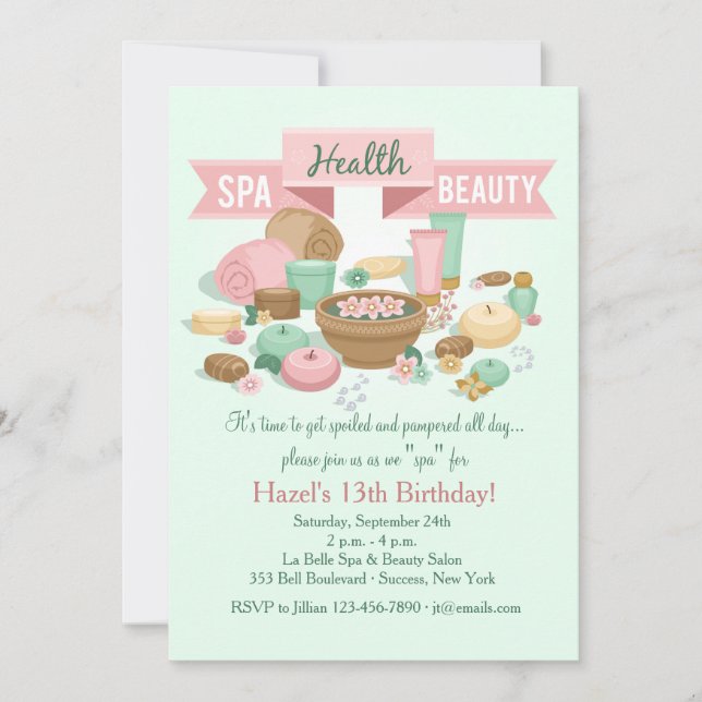Wellness-Center Health Beauty Einladung (Vorderseite)