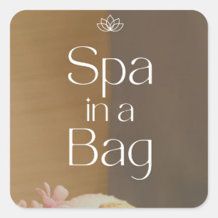 Wellness-Center in einer Tasche Quadratischer Aufkleber