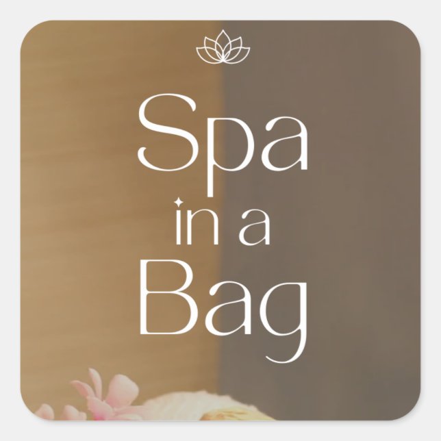 Wellness-Center in einer Tasche Quadratischer Aufkleber (Vorderseite)