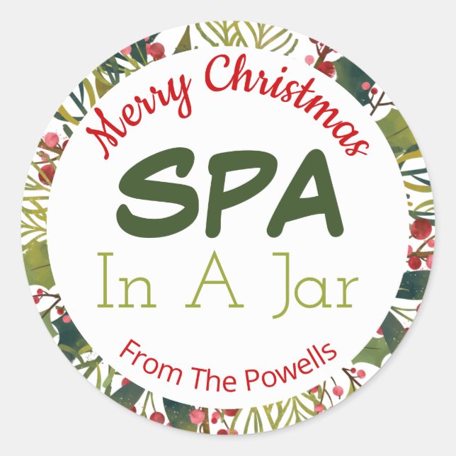 Wellness-Center in einer Weihnachtsidee im Jar Runder Aufkleber (Vorderseite)