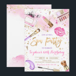 Wellness-Center Makeup Geburtstagsparty Rosa Glam  Einladung<br><div class="desc">Wellness-Center Makeup Birthday Party Blush Pink Glam Party Einladung Alle Design sind © PIXELPERFECTIONPARTYLTD</div>