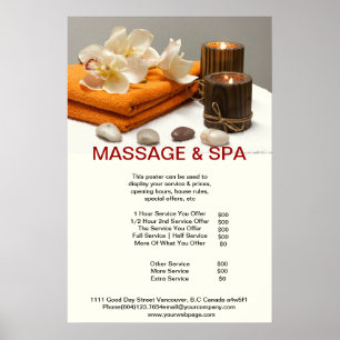 Wellness-Center Massage Schönheitssalon Candle Pos Poster