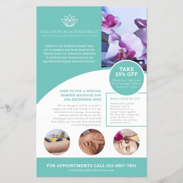 Wellness-Center Massage Wellness-Center Aqua QR Pr Flyer (Vorne)