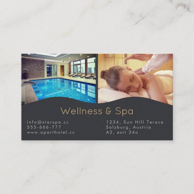 Wellness-Center, Massage & Wellness Resort Busines Begleitkarte (Vorderseite)