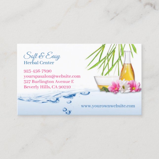 Wellness-Center Natural Herbs Business Card Visitenkarte (Vorderseite)