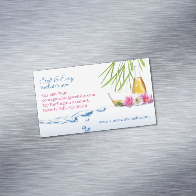 Wellness-Center Naturkräuter Magnetische Visitenkarte (Beispiel)