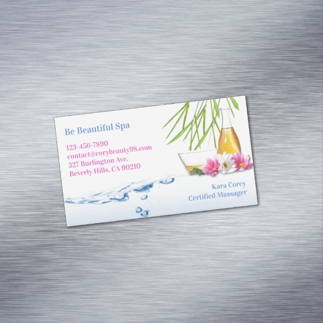 Wellness-Center Natürliche Wellness Magnetische Visitenkarte (Beispiel)