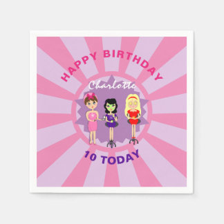 Wellness-Center Pamper Girly Kinder Niedlich Happy Serviette