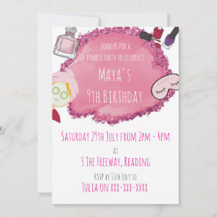 Wellness-Center Pamper Party Einladung für Kinder 
