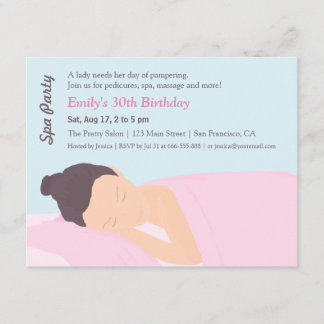 Wellness-Center Pampering Girls Geburtstagsparty E Einladung