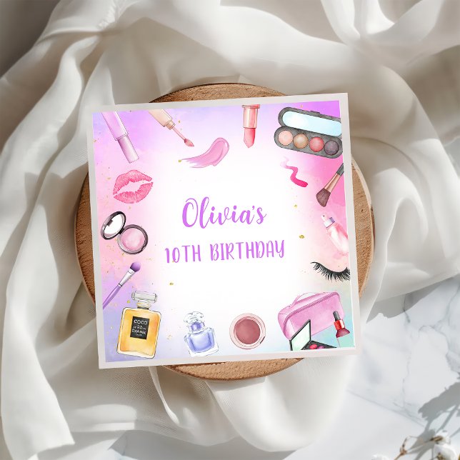 Wellness-Center Party Girl Glamour Makeup Geburtst Serviette (Von Creator hochgeladen)