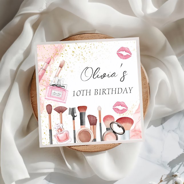 Wellness-Center Party Glam Girl Makeup Geburtstag  Serviette (Von Creator hochgeladen)