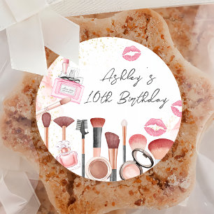 Wellness-Center Party Glam Girl Makeup Geburtstags Runder Aufkleber