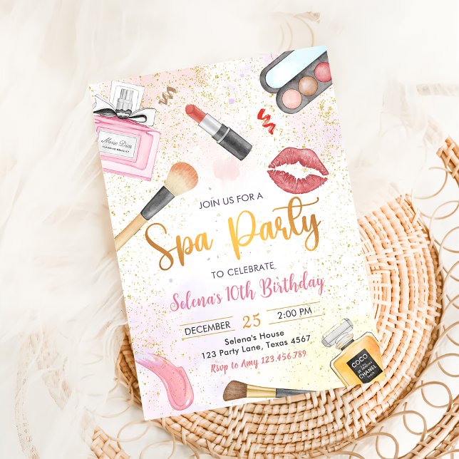Wellness-Center Party Glitz Glam Girl Makeup Gebur Einladung (Von Creator hochgeladen)