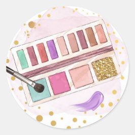 Wellness-Center Party Glitz Glam Glamour Girl Make Runder Aufkleber