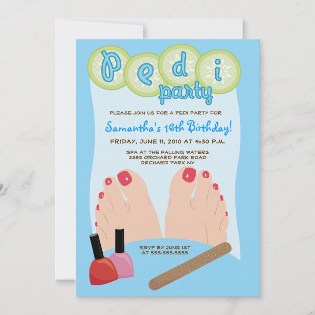 WELLNESS-CENTER PEDICURE Pedi Party Einladung 12x1 (Vorderseite)