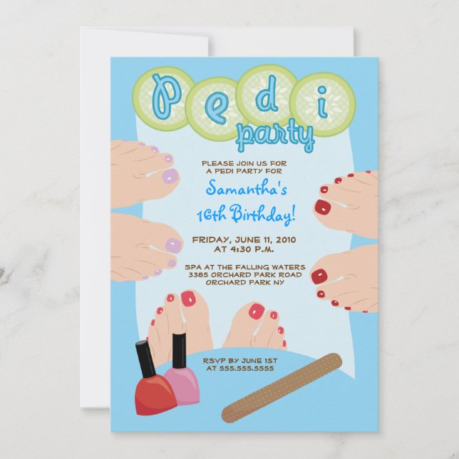 WELLNESS-CENTER PEDICURE Pedi Party Einladung 12x1 (Vorderseite)