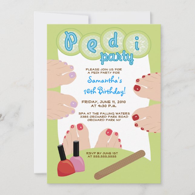 WELLNESS-CENTER PEDICURE Pedi Party Einladung 12x1 (Vorderseite)