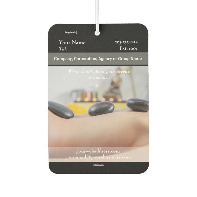 Wellness-Center Promotional Air Freshener - HAMbyW Autolufterfrischer (Vorderseite)