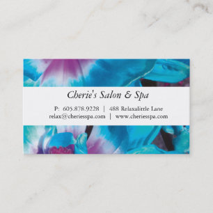 Wellness-Center - Salon-blaue Visitenkarte