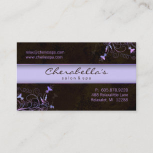 Wellness-Center - Salon-Blumen-elegante lila Visitenkarte