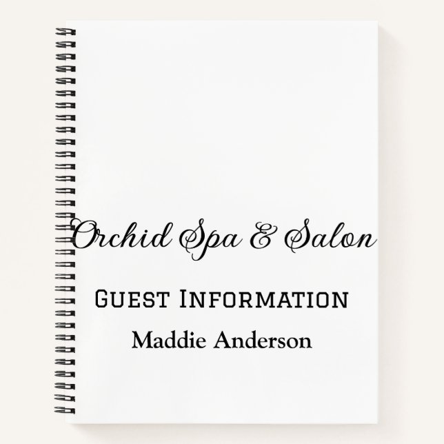 Wellness-Center-Salon Gäste Informationen Strand Notizbuch (Vorderseite)