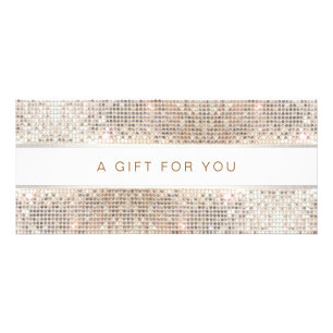 Wellness-Center Salon Strippte IMITATE Silver Sequ Werbekarte