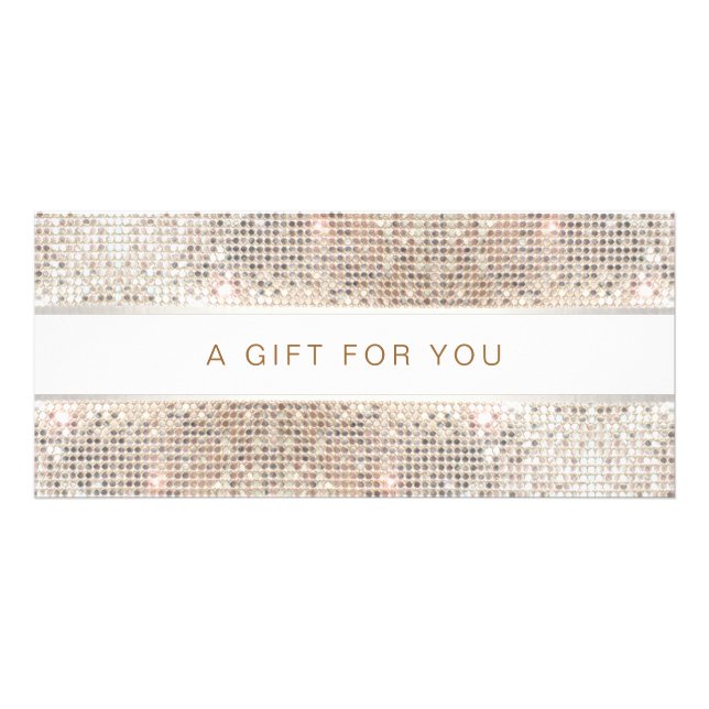 Wellness-Center Salon Strippte IMITATE Silver Sequ Werbekarte (Vorne)