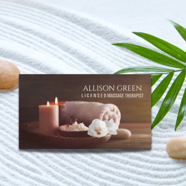 WELLNESS-CENTER Schönheitssalon Aromatherapie Mass Visitenkarte (SPA Beauty Salon Aromatherapy Massage Therapy Business Card)