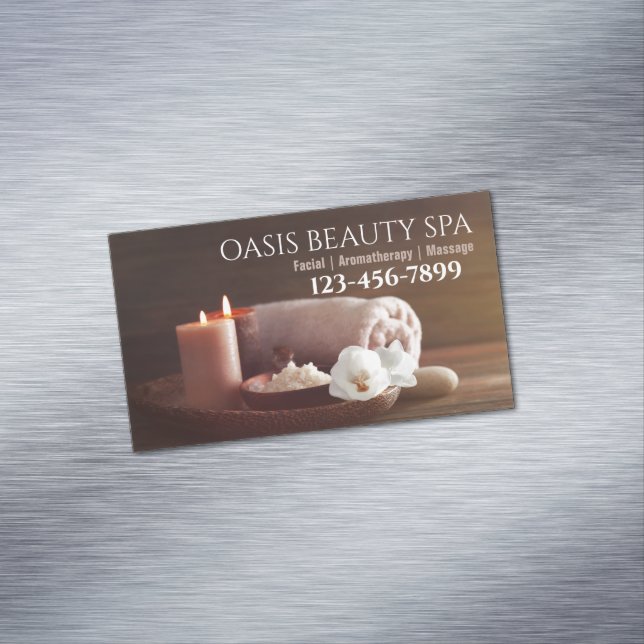 WELLNESS-CENTER Schönheitssalon Massage Therapie A Magnetische Visitenkarte (Beispiel)
