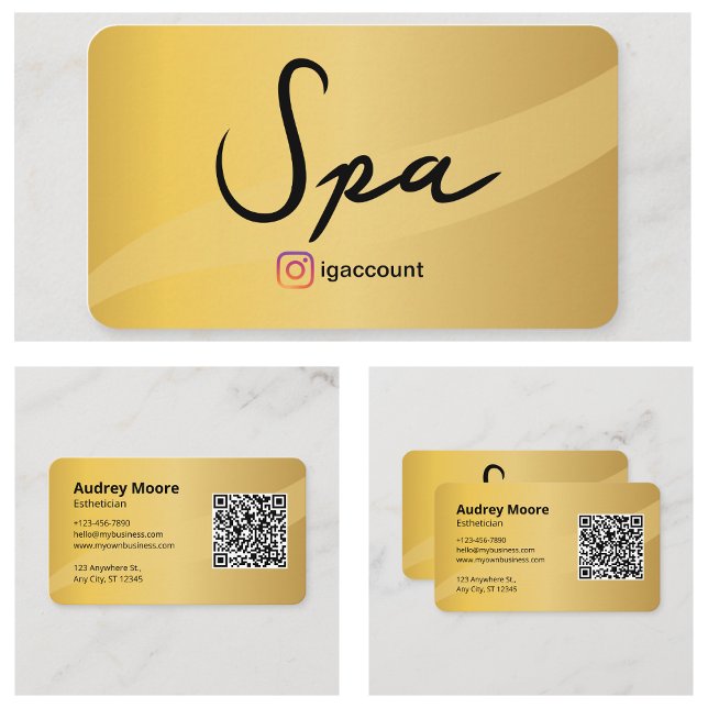 Wellness-Center Services Visitenkarte (Spa Services Esthetician Business Card
)