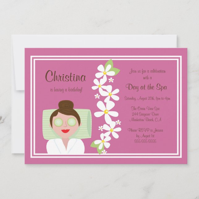 Wellness-Center Tag der Geburt Einladung (Vorderseite)