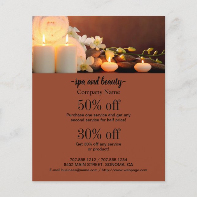 Wellness-Center und Beauty Business personalisiert Flyer (Vorne)