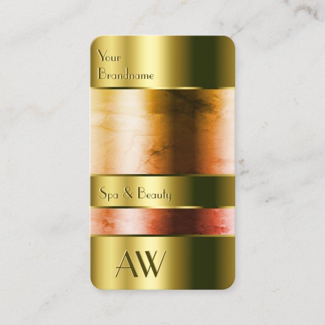 Wellness-Center und Schönheit Gold und Glasoptiken Visitenkarte (Vorderseite)