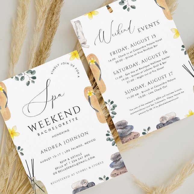 Wellness-Center Weekend Bachelorette Girl's Day Einladung (Von Creator hochgeladen)