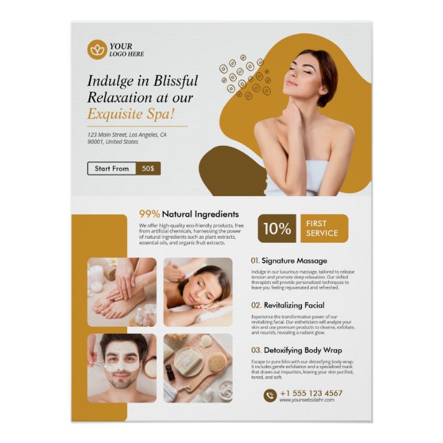 Wellness-Center, Wellnesscenter, Schönheitspflege, Poster (Vorderseite)