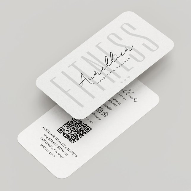 Wellness Coach Fitness Ernährung Minimal Weiß Visitenkarte (Wellness Coach Fitness Nutritionist Minimal White Business Card
)
