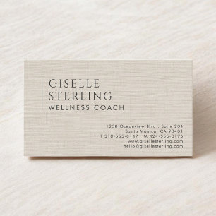 Wellness Coach Naturale Leinen Visitenkarte