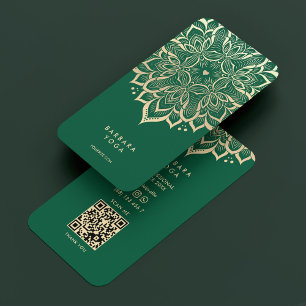 Wellness Coach Yoga Mandala Elegantes Ambiente Visitenkarte