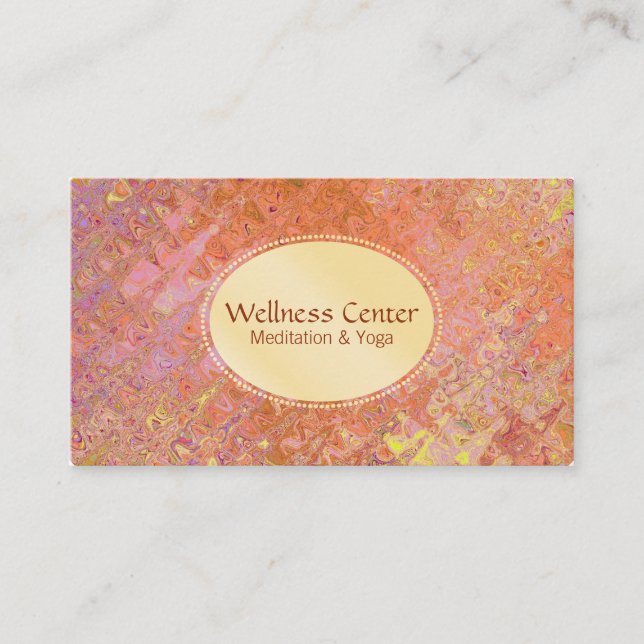 Wellness | Gold, Hartglas Visitenkarte (Vorderseite)
