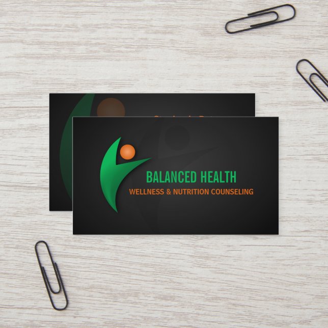 Wellness-Nahrungs-und Fitness-Trainer Visitenkarte (Vorderseite/Rückseite Beispiel)