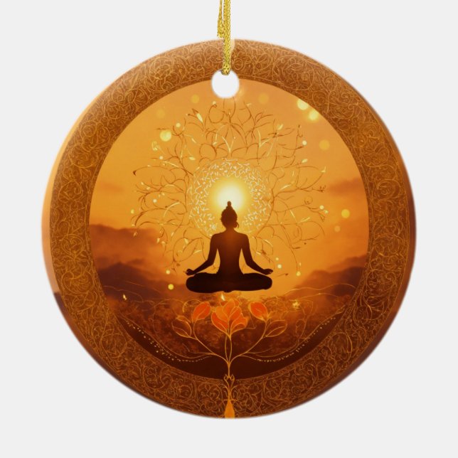 Wellness & Spirituelle Harmonie Keramik Ornament (Hinten)