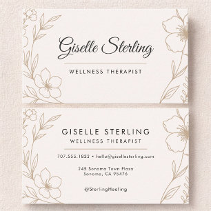 Wellness-Therapeut Botanisch Floral Visitenkarte